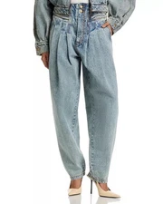 NWT Ronny Kobo ODK High Rise Straight Jeans in Light Wash Sz 30