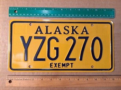License Plate, Alaska, Exempt, YZG 270