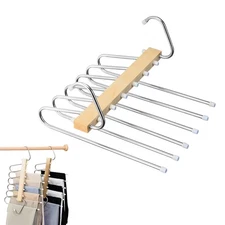 6 Tier Pants Hanger – Space-Saving Multi-Layer Trouser Rack Organizer