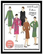 1920's Flapper Dresses and Dressing Gown Vintage French Sewing Pattern 
