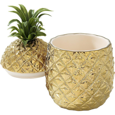 Gold Ananas Eiskübel mit Deckel, Premium Zusatz - Retro Bar Zubehör