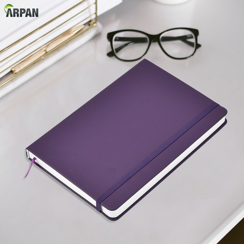 Classic A5 Notebook Hardback Cover & Ribbon Marker with Elastic Closure Diary - Picture 29 of 49