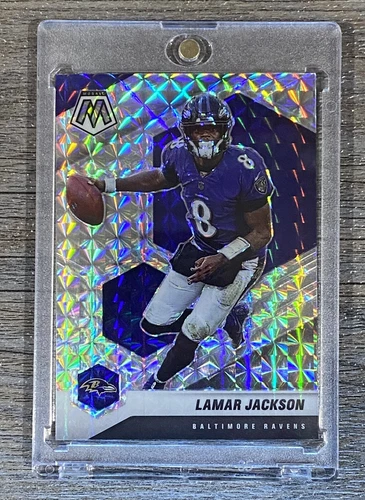 Lamar Jackson RARE SILVER REFRACTOR PRIZM INVESTMENT CARD MOSAIC SSP MVP MINT