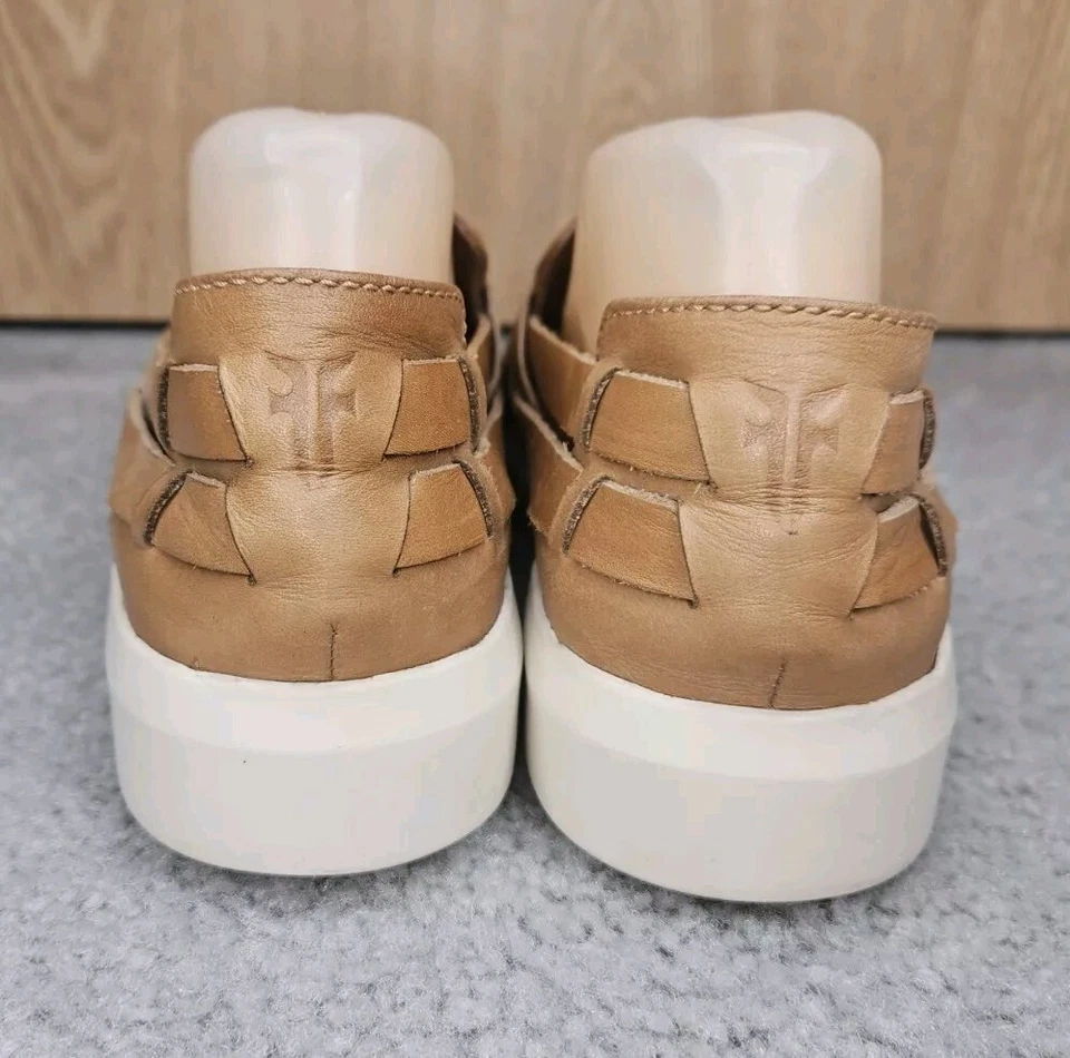 Frye Huarache Leather Woven Tan Women's Slip On Loafers 8 - Image 3 of 4