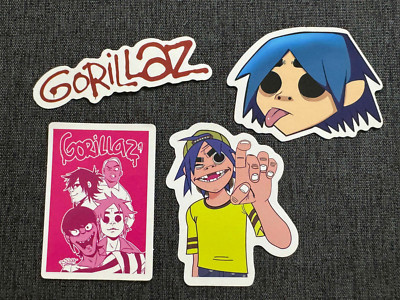 Lot of (4) GORILLAZ 1'' to 3 1/2'' Logo Stickers FAST! FREE SHIP! Damon Albarn