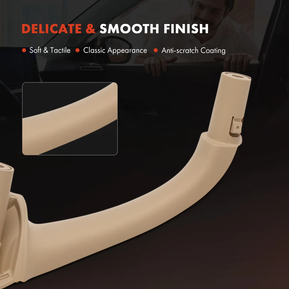 Tirador de puerta interior beige delantero 2 piezas para Mercedes-Benz C230 C240 C280 C350 Foto 4 de 4