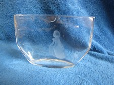 Vintage Sweden Orrefors Edvin Ohrstrom Art Glass Vase Wish to the moon Etched