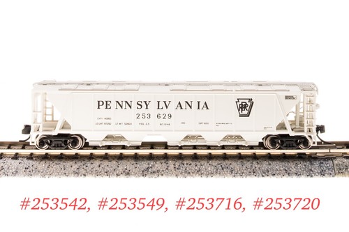 N Scale Broadway Limited BLI 3167 Class H32 5-Bay Covered Hopper PRR 4-Pack NIB - Picture 4 of 12
