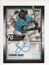 2021 Topps LEWIN DIAZ 70 Years of Baseball Black Autograph RC!   034/199