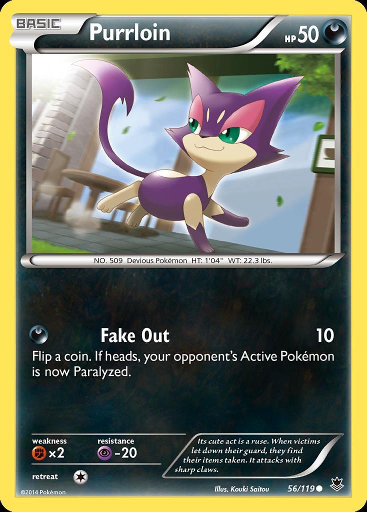 Pokemon Purrloin (56/122) Phantom Forces LP