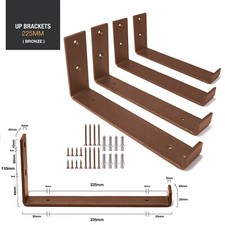 Shelf Brackets Heavy Duty Scaffold Industrial Matt Black Steel with fittings