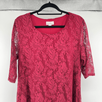Olivia Matthews Women's Wine Lace Quarter Sleeve Evening A-Line Dress 2X |  eBay