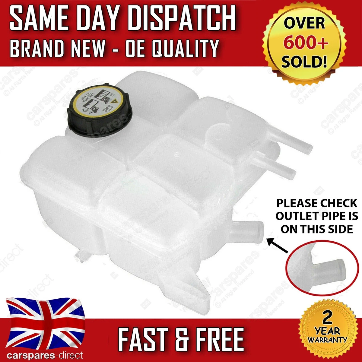 VOLVO V50 S40 C30 C70 RADIATOR COOLANT EXPANSION HEADER TANK