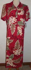 New Alfred Dunner 14-16 Skirt/Blouse Set Short Sleeve Top Red Floral Outfit