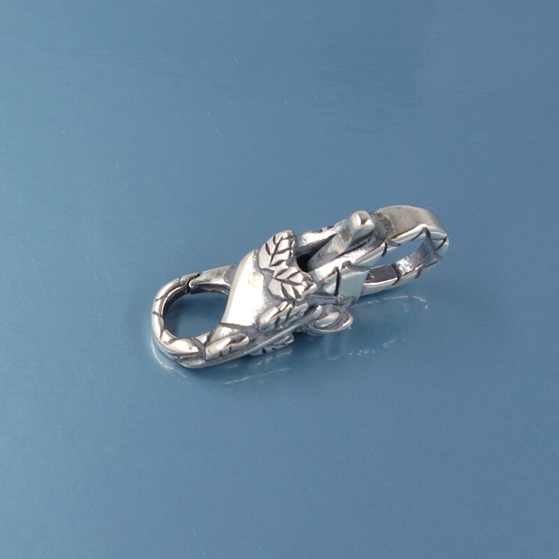 Sterling Silver Double Openings Rose Leaves Lobster Claw Clasp Connector #44081