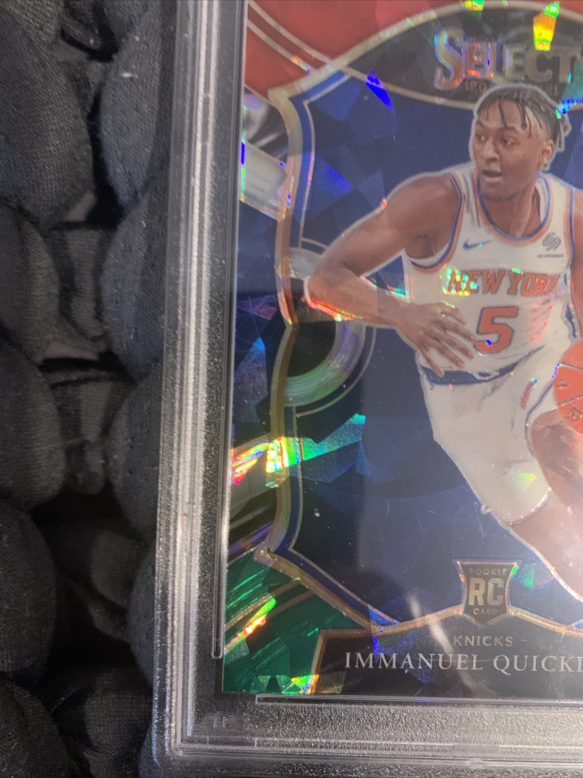 Immanuel Quickley Red/White/Green Cracked Ice 2020 Panini Select #85 PSA 10 view 9