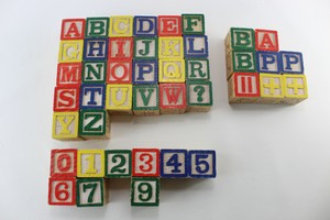 vintage letter blocks