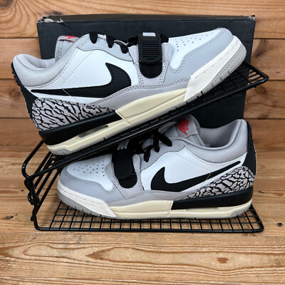 Nike Turnschuhe Damen Größe UK 3,5 Jordan Legacy 312 Grau Feuerrot Schwarz Schuhe GS