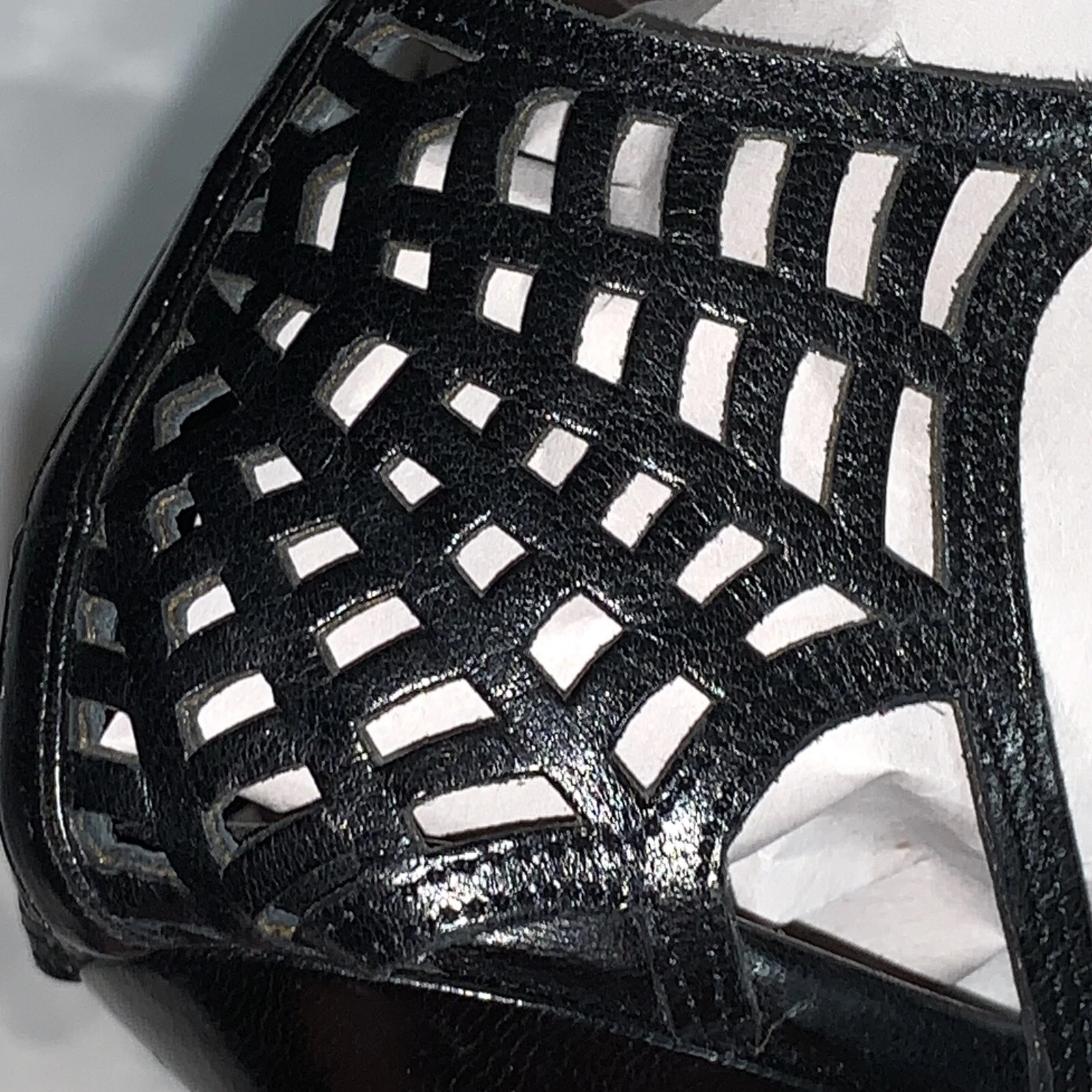 ESCARPINS SPIDERWEB CHRISTIAN DIOR pré aimés taille 37,5 cuir noir GOTH addams fam