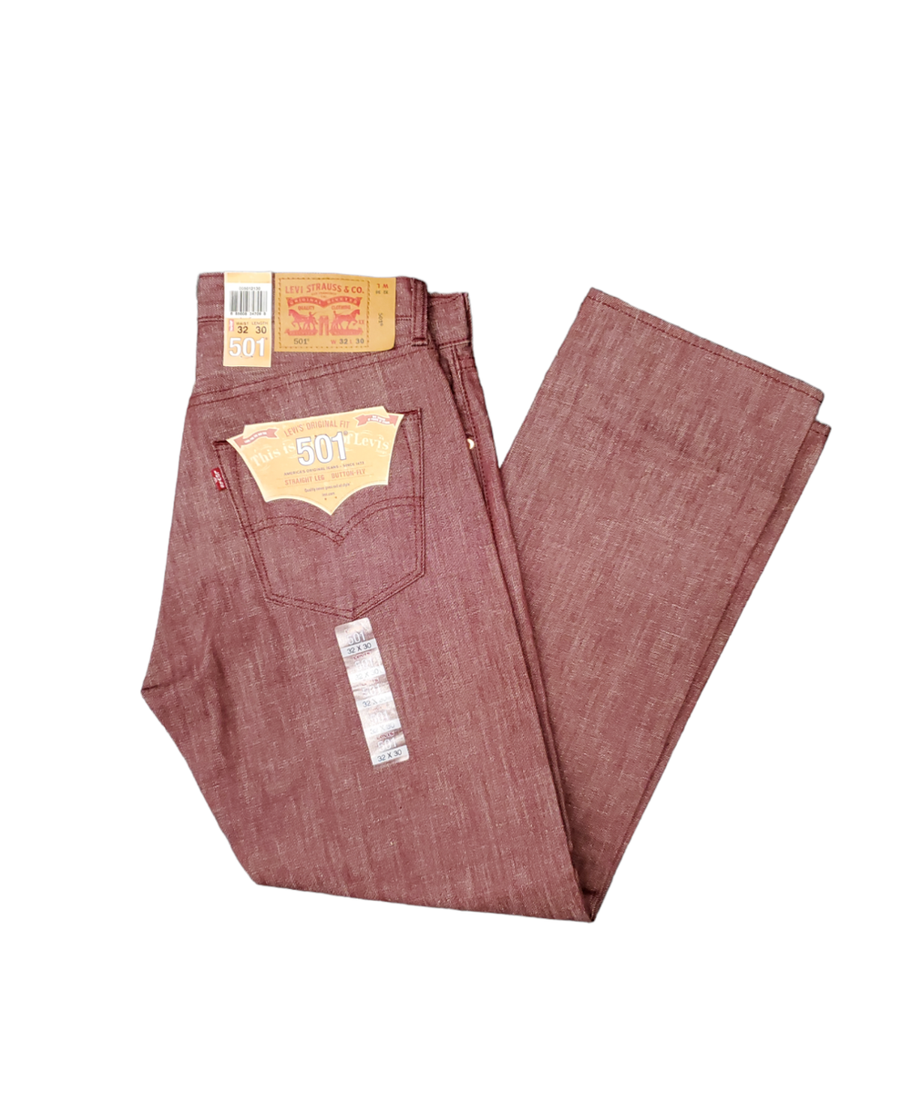Levi's Men's 501 Original Shrink-to-Fit Jeans Tibetan Red Crispy