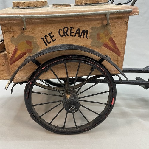Vintage Ice Cream Cart Peddler Vender Bicycle Miniature Replica Display 22" Long - Picture 13 of 17