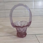 Fenton Art Glass Dusty Rose Diamond Lace Mini Basket