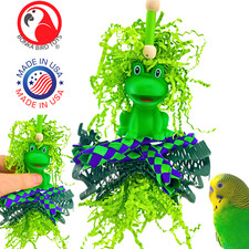 Bonka Bird Toys 2628 Lucky Frog Chew Forage Shred Parrot Cage Toy Cockatiel Pet