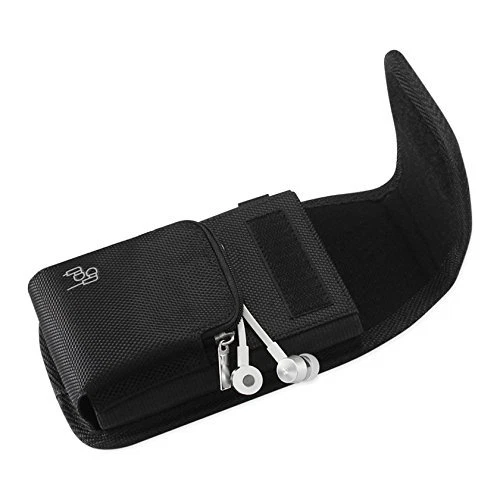 Reiko Vertical Rugged Pouch with Metal Logo for Samsung Galaxy S8 - Bla - Image 2 of 4