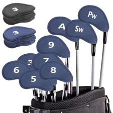 10Pcs Golf Club Iron Head Covers Golf Head Protector Set Neoprene Golf Accessory