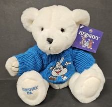 Plush Hershey PA White Teddy Bear With "KISS" Sweater NWT 2003