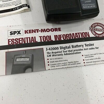 Kent-Moore J-42000 Digital Battery Tester Powersensor Kent-Moore J-42000 Digital Battery Tester Powersensor