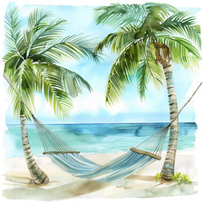 Wall Decal Sticker Tropical Summer Beach Wall Sticker 18X18cm Large