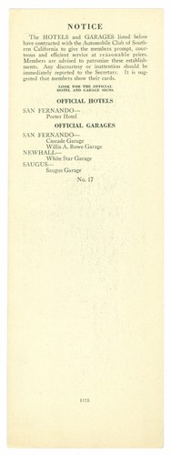1920s San Fernando to Caswells, AAA Automobile Club of Southern Calif Map - Picture 2 of 2