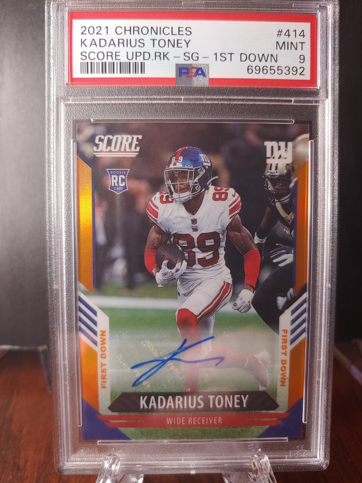 Kadarius Toney Panini Chronicles Score Update Rookies #414 Signatures-1st Down