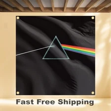 PINK FLOYD DARK SIDE OF THE MOON 4'X4' BANNER ALBUM COVER ART FABRIC POSTER FLAG