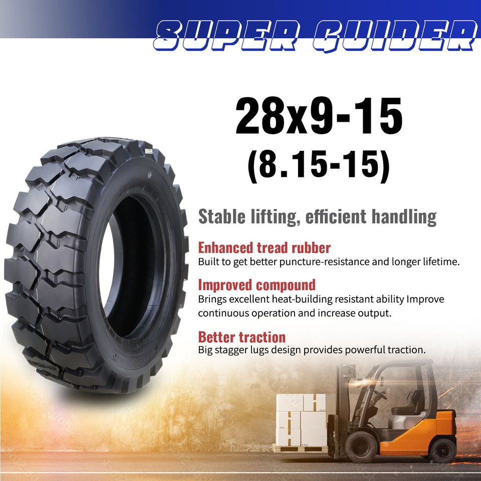SUPERGUIDER 7.00-12 Forklift Tire With Tube & Flap – Heavy-Duty, 6-Month Warranty