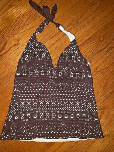 MOSSIMO Chocolate Latte Brown Waffle Bathing Suit Tankini Top Mocha Sz M  ❤️tw4j1 | eBay