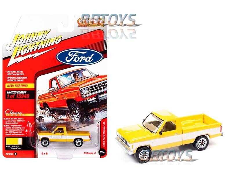 1983 FORD RANGER (YELLOW W/WHITE TWO-TONE) 1/64 Johnny Lightning