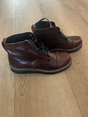 Men s Broken Homme Boots Aaron Cognac Sz 9 Vibram Soles Made In USA