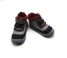 Wonder Nation FAUX FUR LINED BOOTS Gray Navy Red Toddler Boys