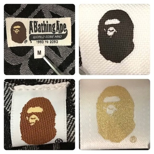 BAPE Denim Monogram Puffer Down Jacket A Bathing Ape Size M - Picture 6 of 7
