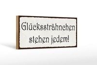 Holzschild Spruch 27X10 Cm GlüCkssträHnchen Stehen Jedem Deko Schild Wooden Sign