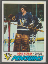 Autographed 77/78 Topps Denis Herron - Penguins