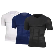 Mens Slimming Body Shaper Posture Shirt Male Belly Abdomen Compression Underwear
