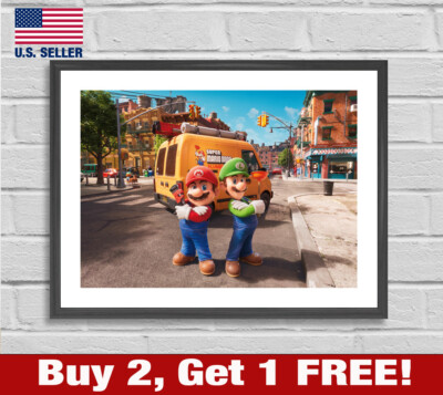 Super Mario Bros Movie Poster 18'' x 24'' Print Wall Art 3 Plumbing Luigi