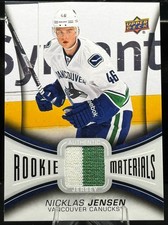 Nicklas Jensen 2013-14 Upper Deck Hockey Rookie Materials #RM-NJ - Green/White
