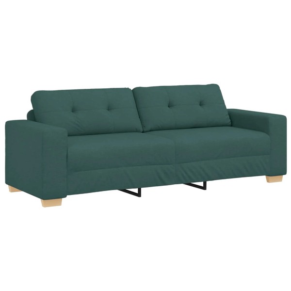 Stoff Sofa DunkelgrüN 3-Sitzer 220 Cm Breite Couch-image