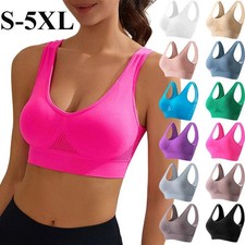 Women Seamless Yoga Sports Bra Stretch Bralette Padded Crop Tops Vest Fitness
