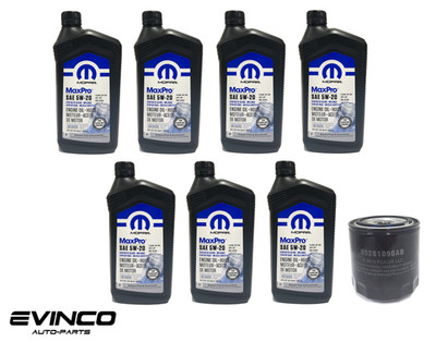 Mopar Maxpro 5W20 Motor Oil Case of 7 Quarts and Oil Filter MO-090