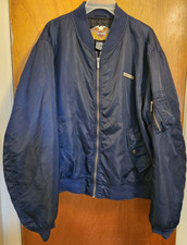 Harley-Davidson Men's Navy Blue Bomber Jacket XXL Quilted Lining RN103819